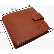 Westpolo Hakiki Deri Kağıt Para, Bol Kart ve Fermuarlı Bölmeli Patlı Erkek Cüzdanı - Taba