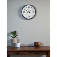 TeknoKapsül 36 cm Gri Standart Dekoratif Duvar Saati