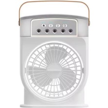 Hayat Store Şarjlı 600 ml Su Hazneli Taşınabilir Masaüstü Vanilatör  Güçlü Fan ve 2000 Mah Pil Beyaz