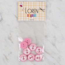 TeknoKapsül Crafts 8 Li Pembe Çapa Düğme - 608