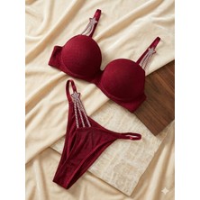 Hb Comfort Kadın Taşlı Dolgulu Destekli Sütyen Külot Takım Iç Çamaşırı