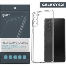 TeknoKapsül Gor Galaxy S21 Kılıf Kamera Korumalı Şeffaf Silikon KILIF-(5775)