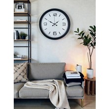 TeknoKapsül Sade & Siyah 40 cm Metal Dekoratif Duvar Saati
