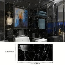 EkoAlışverişDünyam Siyah Mermer Desenli Alüminyum Plastik Duvar Sticker