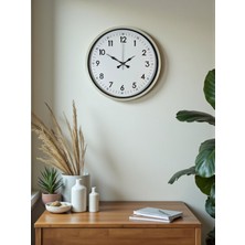 TeknoKapsül 36 cm Krem Dekoratif Duvar Saati