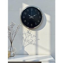TeknoKapsül Dekoratif ve 40 cm Krom Metal Duvar Saati