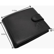 Westpolo Hakiki Deri Bol Kart Bölemli Fermuarlı ve Patlı Erkek Cüzdanı - Siyah