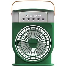 Hayat Store Şarjlı 600 ml Su Hazneli Taşınabilir Masaüstü Vanilatör  Güçlü Fan ve 2000 Mah Pil Yeşil