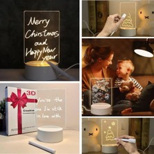 TeknoKapsül Uravas Store® USB Kablolu Işıklı Kendiliğinden Beyaz Kalemli-Silgili Kreatif 3D Görselleştirme LED