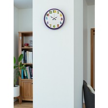 TeknoKapsül 36 cm Mor Çocuk Odası Duvar Saati