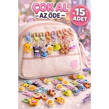Eneci Rengarenk Kawaii Charm Figürlü Fermuar Süsü Çanta Süsü, Cüzdan Süsü