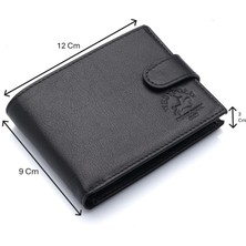 Westpolo Hakiki Deri Kağıt Para, Bozuk Para ve Bol Kart Bölmeli Erkek Cüzdanı - Siyah