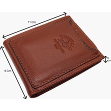 Westpolo Hakiki Deri Kağıt Para ve Ekstra Kartlıklı Erkek Cüzdanı - Taba