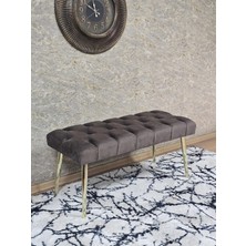 Sevinç Mobilya Gold Kaplama Sivriltme Ayaklı 90 cm Puf Bench - Puf - Bench - Kasalı Oturak - Oturak - Yatak Ucu Puf