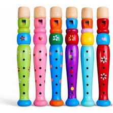 TeknoKapsül Ahşap Renkli Flüt Küçük - 20 cm Eğitici Çocuk Müzik Aleti Enstrüman