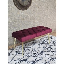 Sevinç Mobilya Gold Kaplama Sivriltme Ayaklı 90 cm Puf Bench - Puf - Bench - Kasalı Oturak - Oturak - Yatak Ucu Puf
