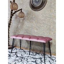 Sevinç Mobilya Metal Siyah Tel Ayaklı 100 cm Puf Bench - Puf - Bench - Oturak - Mutfak Oturağı - Antre Oturağı