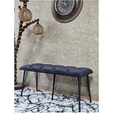 Sevinç Mobilya Metal Siyah Tel Ayaklı 100 cm Puf Bench - Puf - Bench - Oturak - Mutfak Oturağı - Antre Oturağı