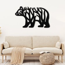 SS Cnc Sscnc Dekoratif Lazer Kesim Doğa Temalı Ayı Duvar Tablosu (40X24 Cm)