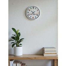 TeknoKapsül 36 cm Beyaz Çocuk Odası Duvar Saati
