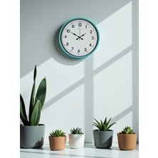 TeknoKapsül 36 cm Turkuaz Dekoratif Duvar Saati
