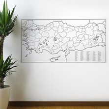 TeknoKapsül Yazılabilir Türkiye Haritası Manyetik Duvar Stickerı 110 x 56 cm