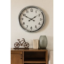 TeknoKapsül 60 cm Krom Metal Duvar Saati