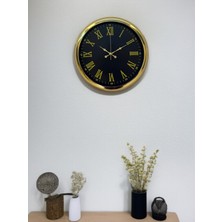 TeknoKapsül Noble Gold Black 40 cm Metal Duvar Saati