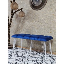 Sevinç Mobilya Metal Beyaz Tel Ayaklı 100 cm Puf Bench - Puf - Bench - Oturak - Mutfak Oturağı - Antre Oturağı