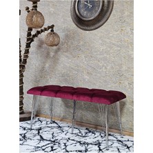 Sevinç Mobilya Metal Krom Tel Ayaklı 100 cm Puf Bench - Puf - Bench - Oturak - Mutfak Oturağı - Antre Oturağı