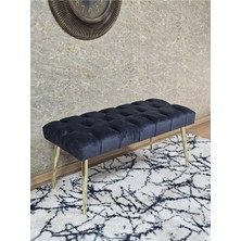 Sevinç Mobilya Gold Kaplama Sivriltme Ayaklı 90 cm Puf Bench - Puf - Bench - Kasalı Oturak - Oturak - Yatak Ucu Puf