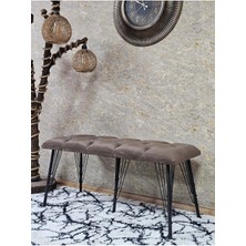 Sevinç Mobilya Metal Siyah Tel Ayaklı 100 cm Puf Bench - Puf - Bench - Oturak - Mutfak Oturağı - Antre Oturağı