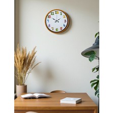 TeknoKapsül 36 cm Turuncu Çocuk Odası Duvar Saati