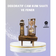 TeknoKapsül Ahşap Kum Saati ve Deniz Feneri Figürü Bir Arada – Ev & Ofis Dekorasyonu
