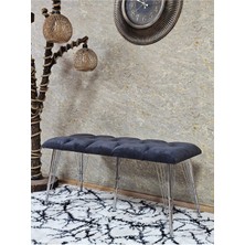 Sevinç Mobilya Metal Krom Tel Ayaklı 100 cm Puf Bench - Puf - Bench - Oturak - Mutfak Oturağı - Antre Oturağı