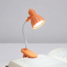 TeknoKapsül Uravas Store® Lale Model Mandallı LED Kitap Okuma Lambası – Kıvrılabilir Esnek Gövdeli, Taşınabilir