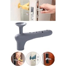 Reoona 2 Adet Gri Renk Silikon Kapı Kolu Stoperi Pencere Tutucu Stoper Duvar Koruyucu