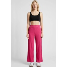 Cotenconcept Rahat Kalıp Yüksek Bel Bol Paça Viskon Karışım Kadın Pantolon