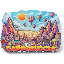 EkoAlışverişDünyam Kapadokya Temalı Ahşap Buzdolabı Magneti Model 4