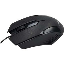 EkoAlışverişDünyam Siyah Mat Desenli USB Kablolu 3D Optik Mouse