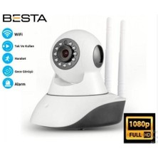 TeknoKapsül 1080P 2mp 360 Derece Full Hd Kablosuz Ip Gece Görüşlü Wi̇fi̇ Güvenlik Kamerası 32 GB Sd Kart Dahil