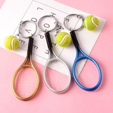 LTG Nova Uravas Store® Gerçekçi Tenis Raketi Tasarımlı Anahtarlık Kolye Çanta Süsü Tennis Keychain