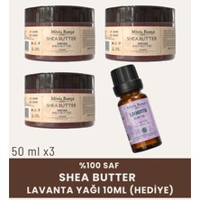 Minia Bahçe %100 Saf Shea Butter Seti 3X50 ml – Doğal Ham Karite Yağı + 10 ml Lavanta Yağı Hediye