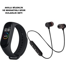TeknoKapsül M6 Akıllı Bileklik ve Bluetooth Spor Kulaklık 2’li Set