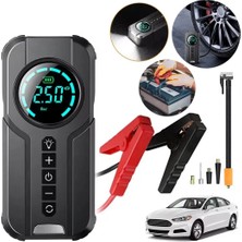 Buwei BW-29879 Powerbank Araç Akü Şarj Lastik Hava Kompresörü Şişirici Taşınabilir Dijital Kablosuz El Feneri