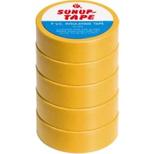 Sunup SN-27921 Sarı 0.13X18MM Izole Pvc Elektrik Yalıtım Bant (5'li Paket)