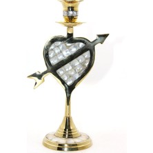 EkoAlışverişDünyam Pirinç Sedefli Tekli Şamdan 20 cm