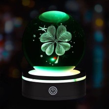 EkoAlışverişDünyam Usb'li Yonca Tasarımlı Dönen Cam Küre