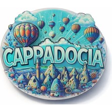 EkoAlışverişDünyam Kapadokya Temalı Ahşap Buzdolabı Magneti Model 6