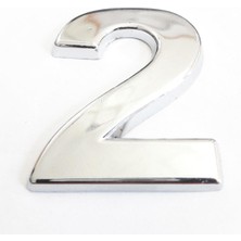 2 Rakamı 3,75 cm Krom Yapışkanlı